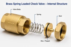 Brass Spring Loaded Check Valve Close-up